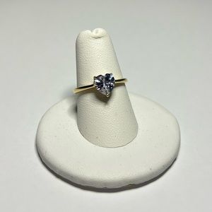 Solid 14k Gold Heart Shape Cubic Zirconia